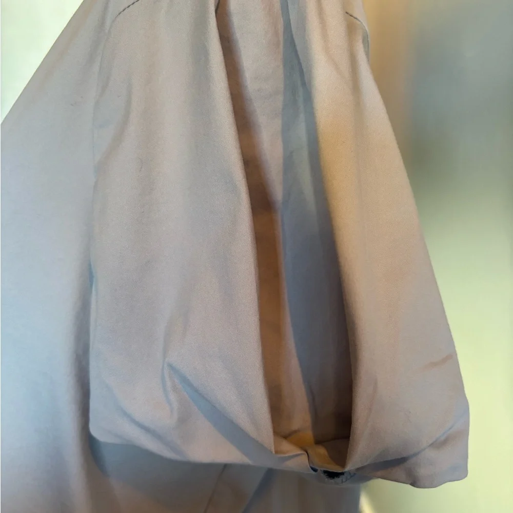 Theory Light Gray Cotton Blend Blouse Size Large - Picture 2 of 5